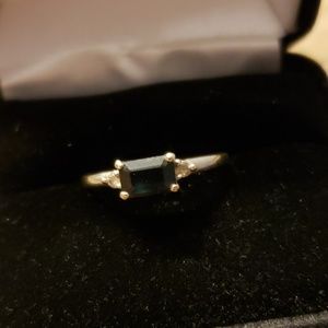 10K White Gold Sapphire Engagement Ring
